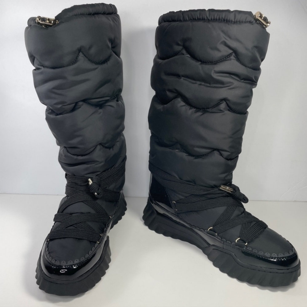 kate spade Black Winter & Rain Boots with Quilted Design and Thick Rubber Sole
